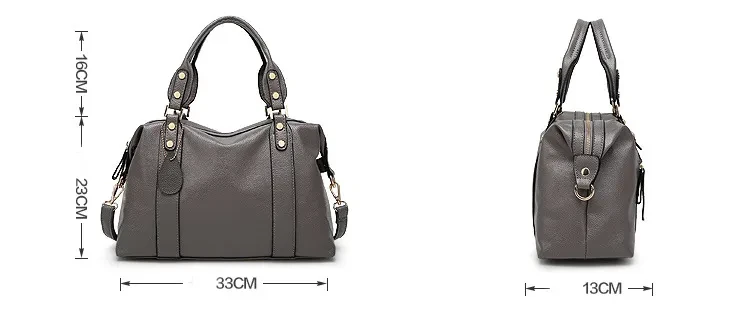 Bolso de hombro Boston de moda para mujer, diseño retro con remaches, bandolera personalizada.