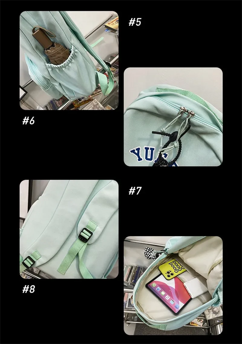 Mochilas sencillas, mochilas escolares, mochilas de nailon para estudiantes y niñas.