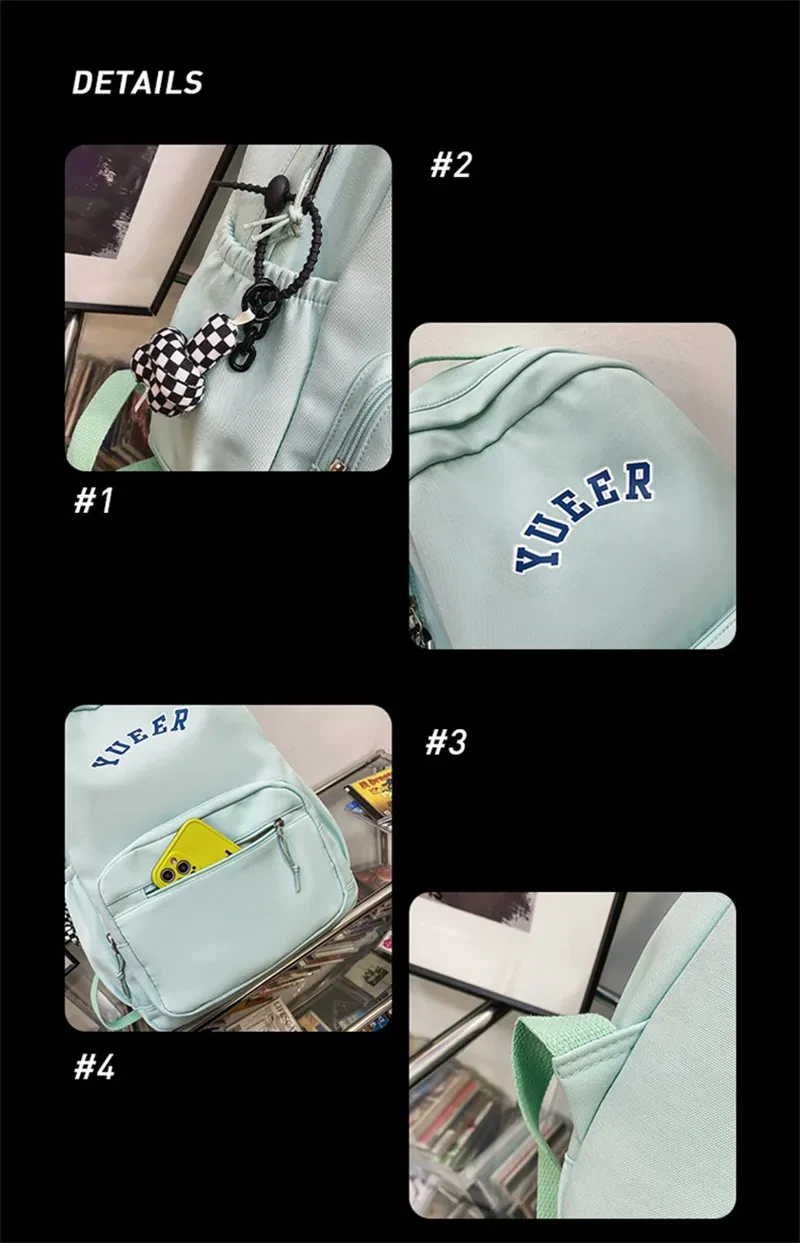 Mochilas sencillas, mochilas escolares, mochilas de nailon para estudiantes y niñas.