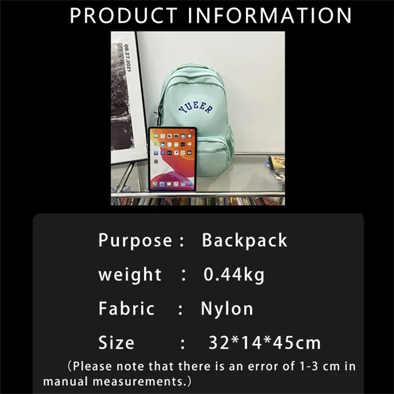 Mochilas sencillas, mochilas escolares, mochilas de nailon para estudiantes y niñas.