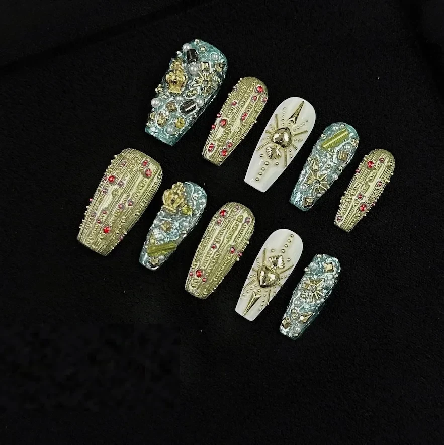 Manicura avanzada con personalidad de nicho de lágrimas de Poseidón