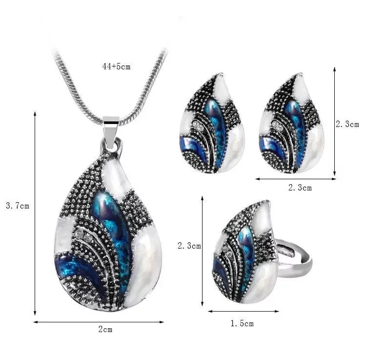 Conjunto de joyas de gota de agua