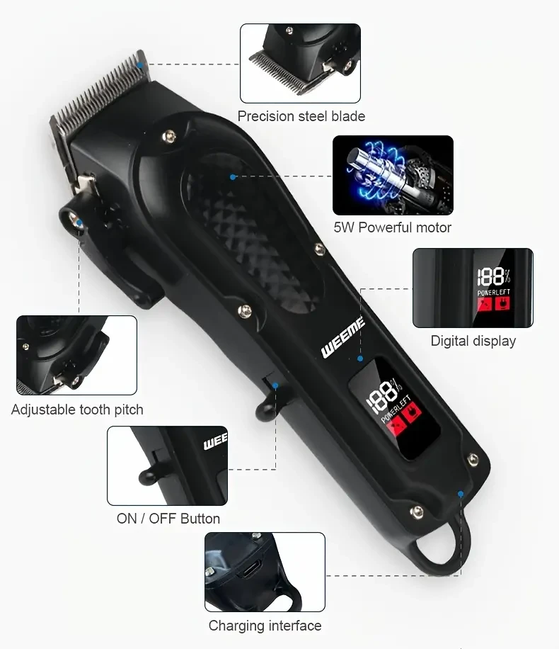 Juego de cortapelos vintage con cuchilla en T