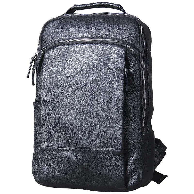 Mochila de cuero para hombre, hecha a mano, de primera capa de piel de vaca, mochila de viaje
