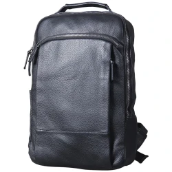 Mochila de cuero para hombre, hecha a mano, de primera capa de piel de vaca, mochila de viaje