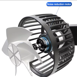 Ventilador de respaldo para asiento de coche con carga USB y doble cabezal, rotación de 360 ​​grados, para el cuello, ideal para verano.