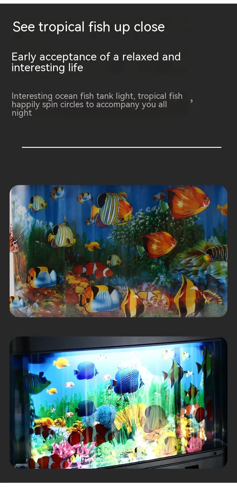 Lámpara de simulación de pez ornamental, decoración nocturna para el hogar.