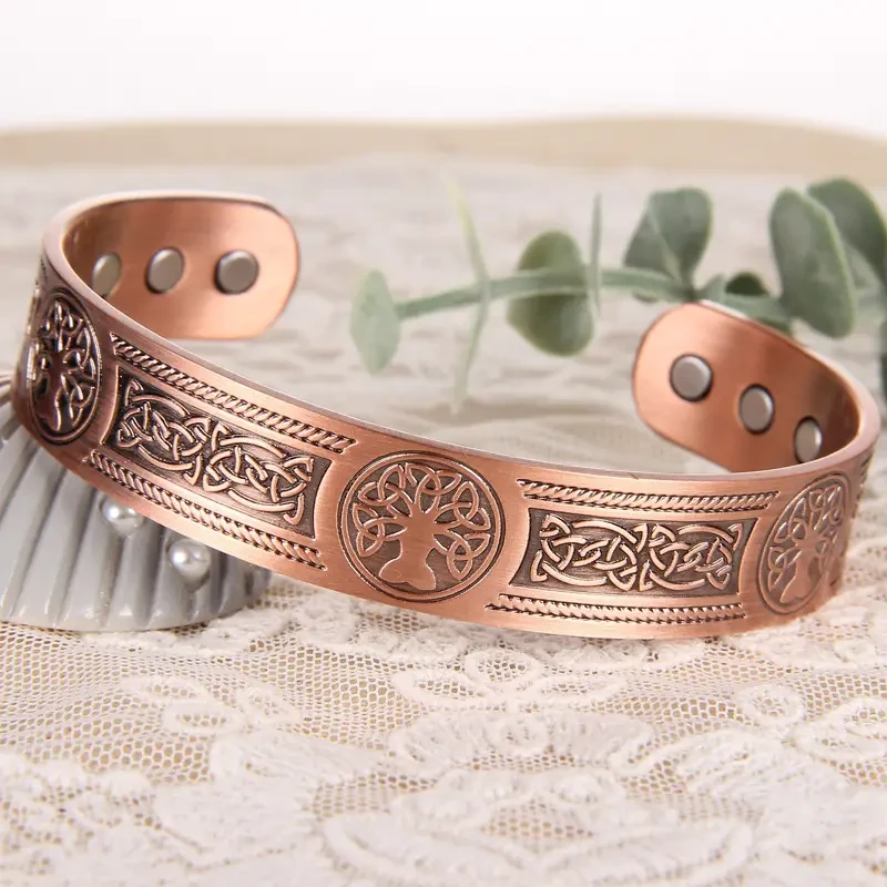 6 pulseras magnéticas de cobre macizo