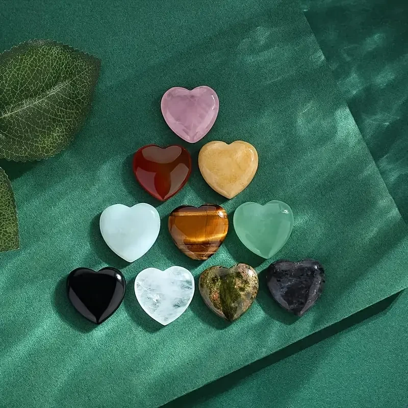 Juego de 10 cristales en forma de corazón