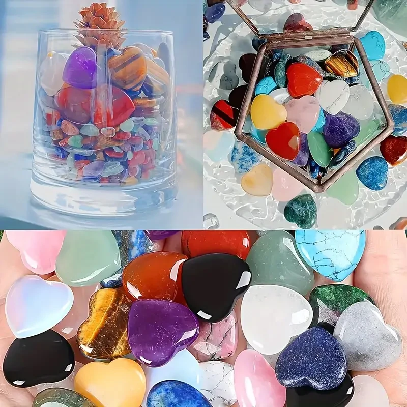 Juego de 10 cristales en forma de corazón