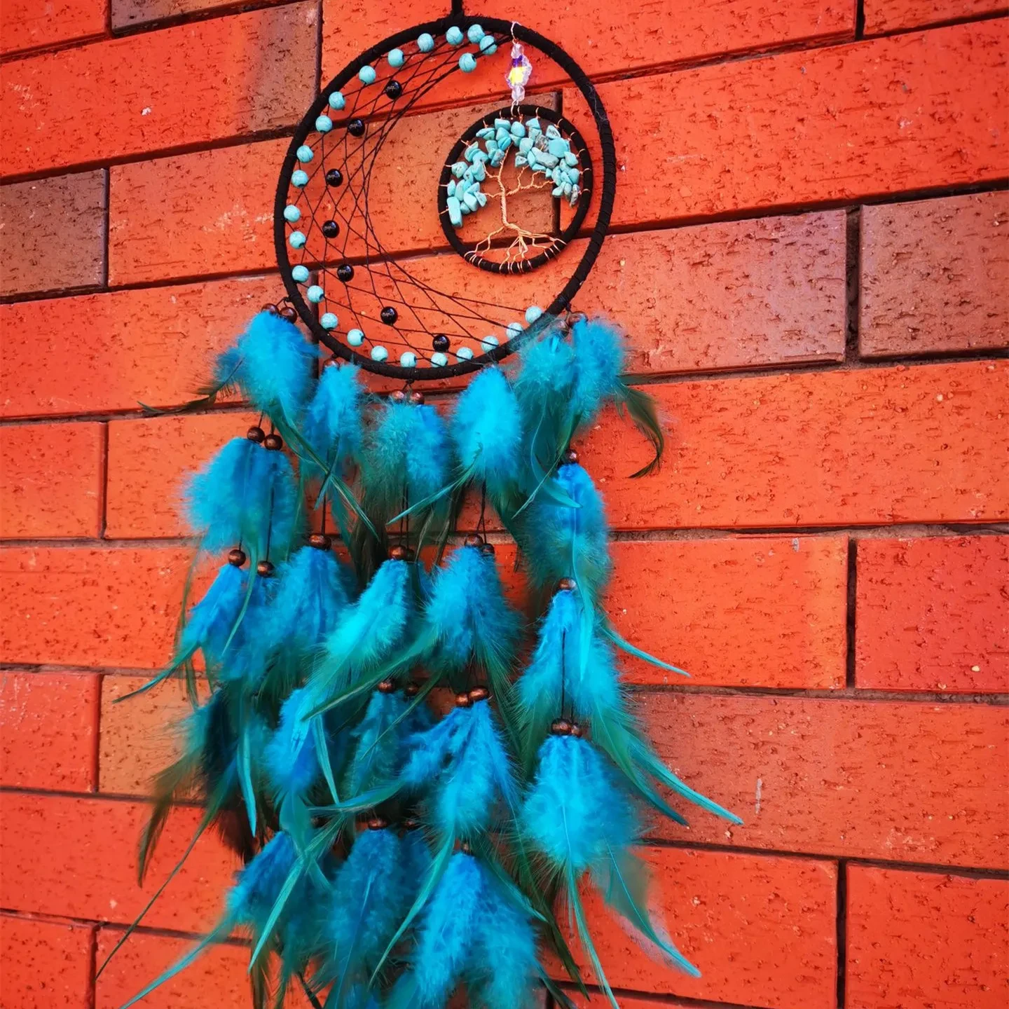 Atrapasueños de pared con plumas del árbol de la vida para decoración del hogar