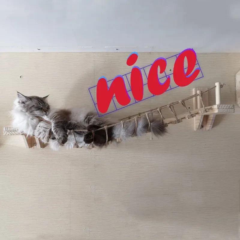 Mueble de pared para gatos de pino para colgar en la pared