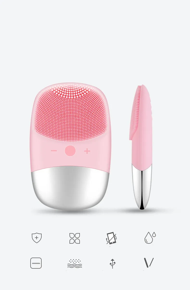 Mini cepillo eléctrico de silicona para limpieza facial, limpiador facial eléctrico, cepillo de limpieza facial, masajeador de piel, herramientas para el cuidado de la piel.