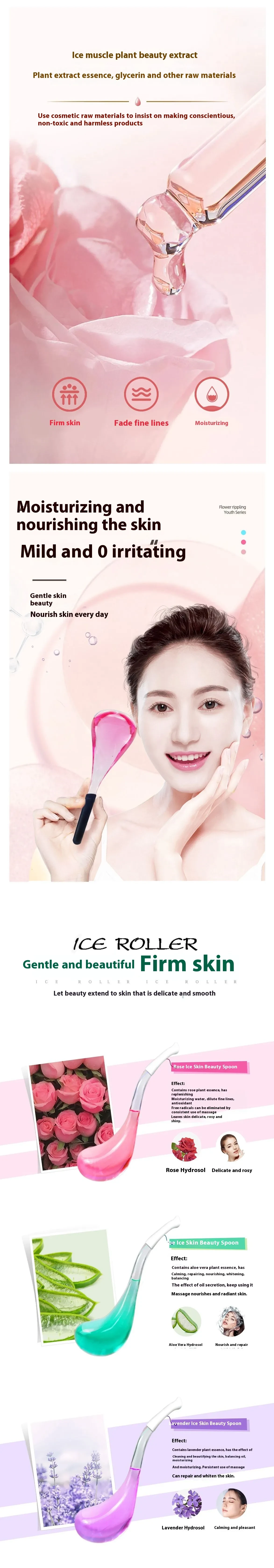 Cuchara de belleza para piel suave con protección de ondas de hielo.
