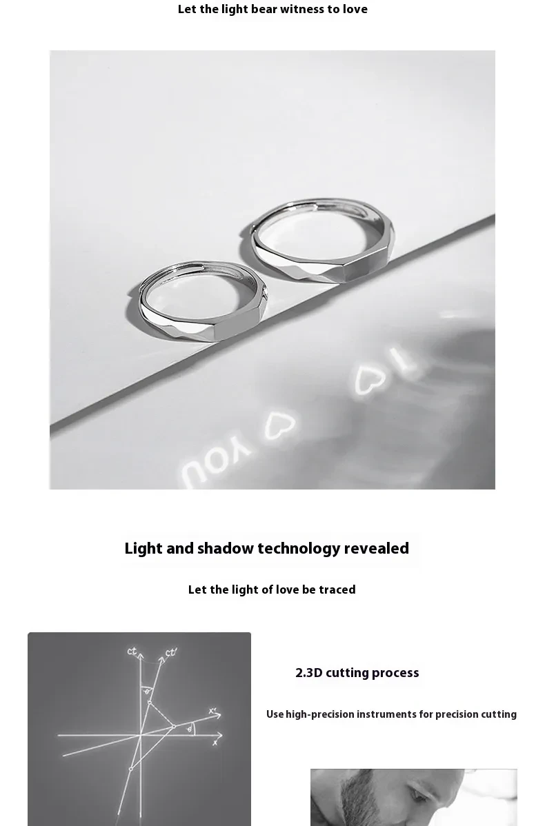 Anillos de plata esterlina de Light Reflect Show