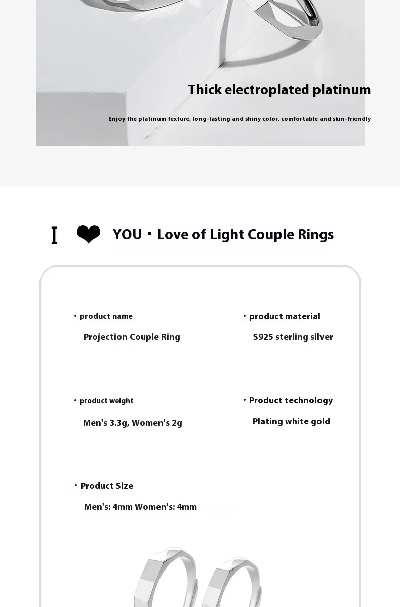 Anillos de plata esterlina de Light Reflect Show