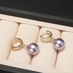 Conjunto de joyas de perlas para mujer,