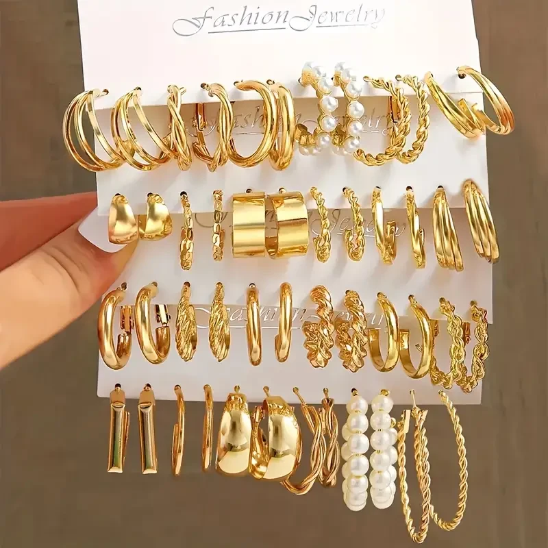 Pendientes para mujer 24 pares Corazón y imitación