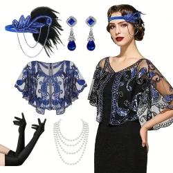 Conjunto de 7 accesorios estilo flapper de los años 20 para mujer