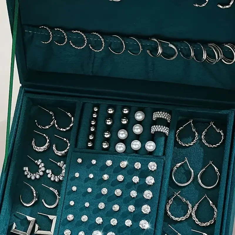 Juego de pendientes de 102 piezas de estilo geométrico minimalista.