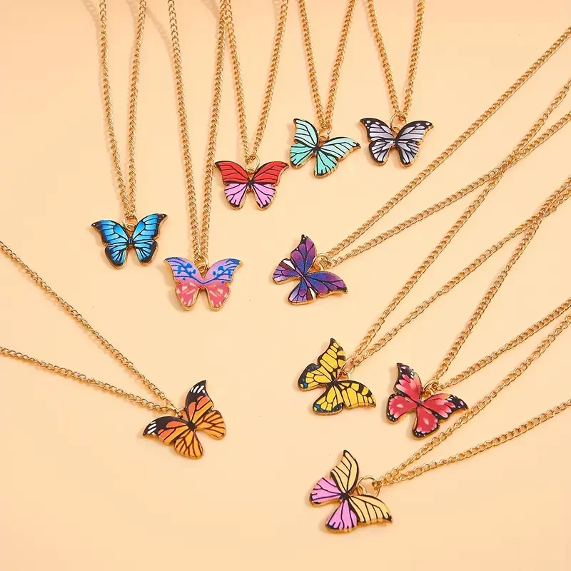 5-10 piezas de colgantes de mariposas coloridas