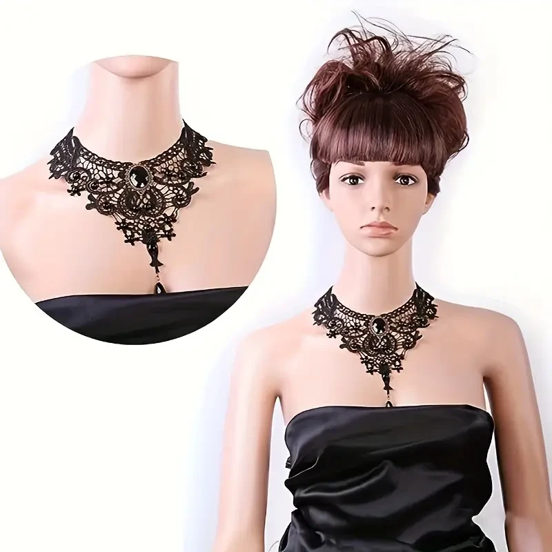 Conjunto de gargantillas góticas steampunk