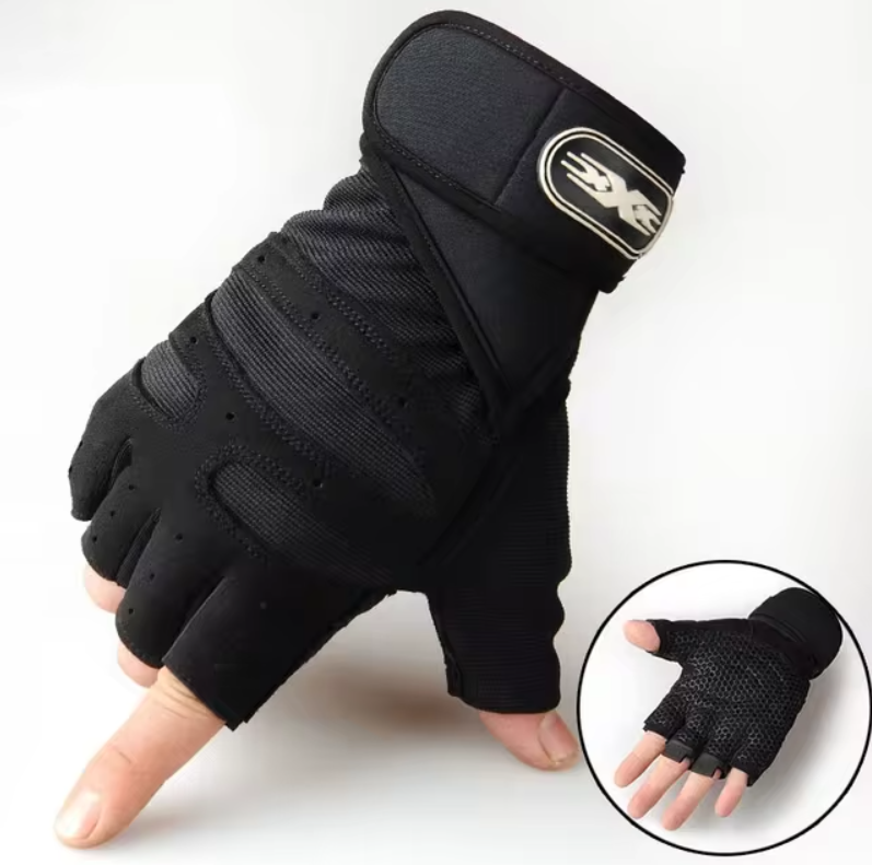 Guantes de gimnasio para hombres y mujeres, muñequeras de levantamiento de pesas