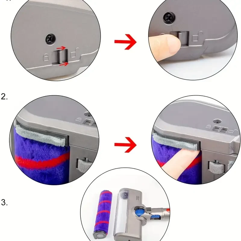 Cabezal de limpieza con rodillo suave para aspiradoras inalámbricas Dyson V7, V8, V10, V11 y V15: compatible con los modelos Absolute, Fluffy y Motorhead.