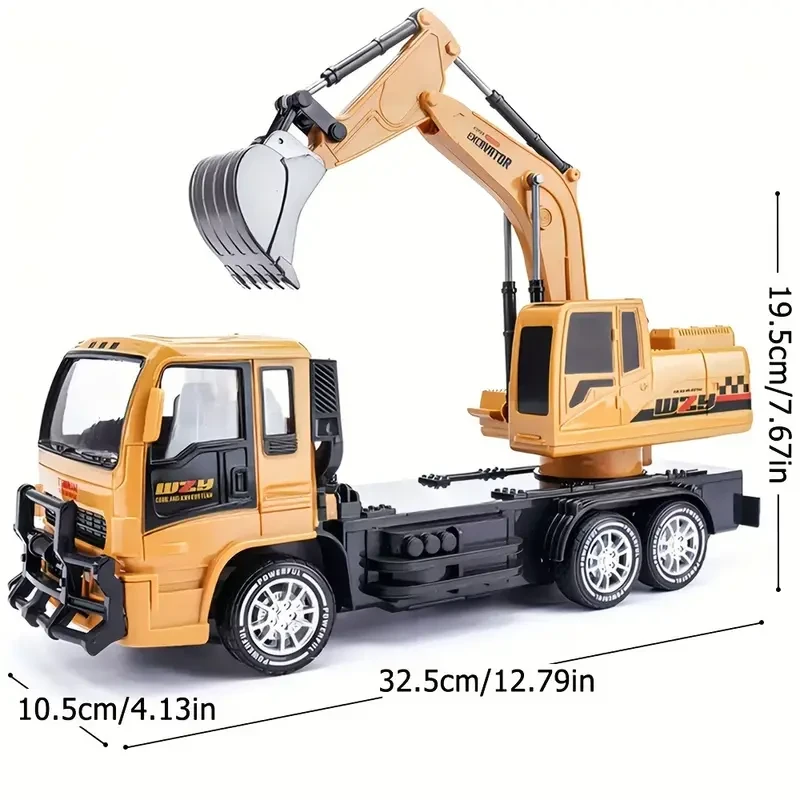 Excavadora de ingeniería con control remoto de 10 canales: excavadora de construcción RC realista