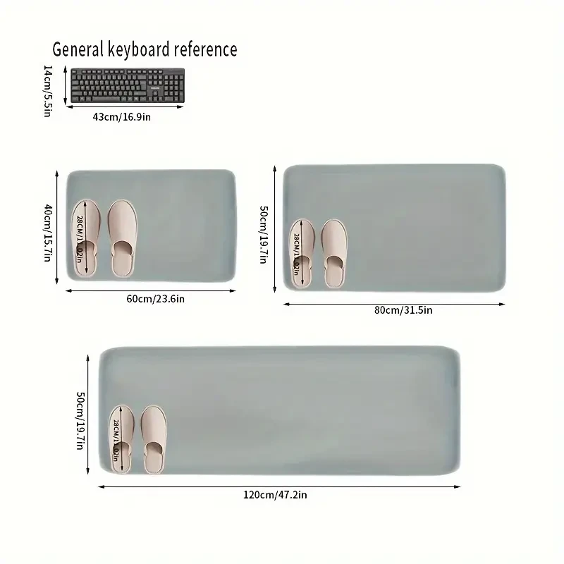 1 alfombrilla de baño ultraabsorbente de lujo: esponja suave de alta densidad 25D, antideslizante, de secado rápido y resistente al moho.