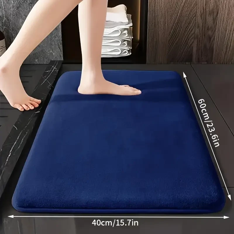 1 alfombrilla de baño ultraabsorbente de lujo: esponja suave de alta densidad 25D, antideslizante, de secado rápido y resistente al moho.