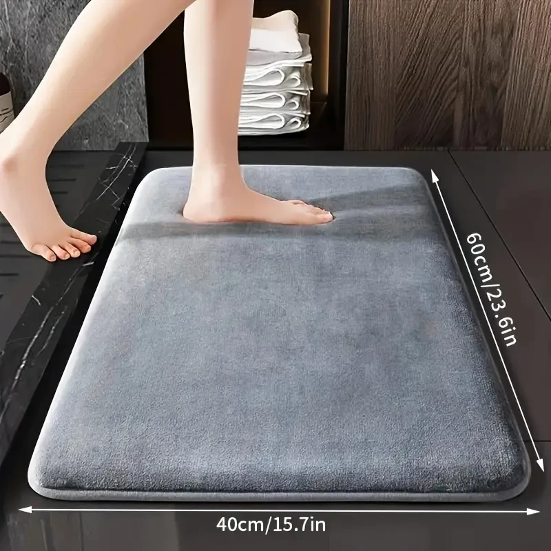 1 alfombrilla de baño ultraabsorbente de lujo: esponja suave de alta densidad 25D, antideslizante, de secado rápido y resistente al moho.