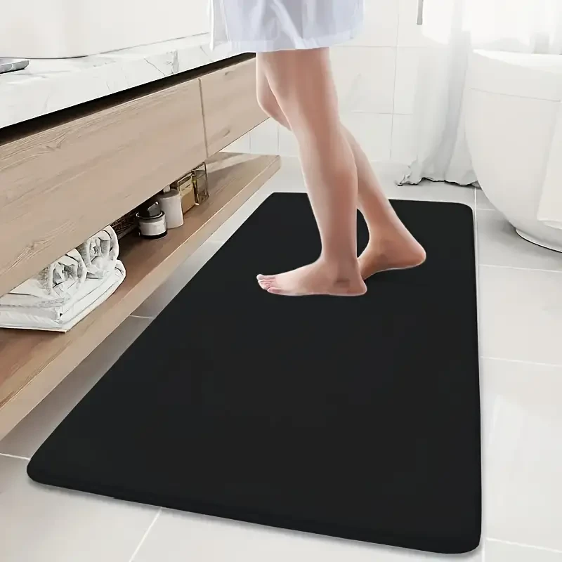 1 alfombrilla de baño ultraabsorbente de lujo: esponja suave de alta densidad 25D, antideslizante, de secado rápido y resistente al moho.