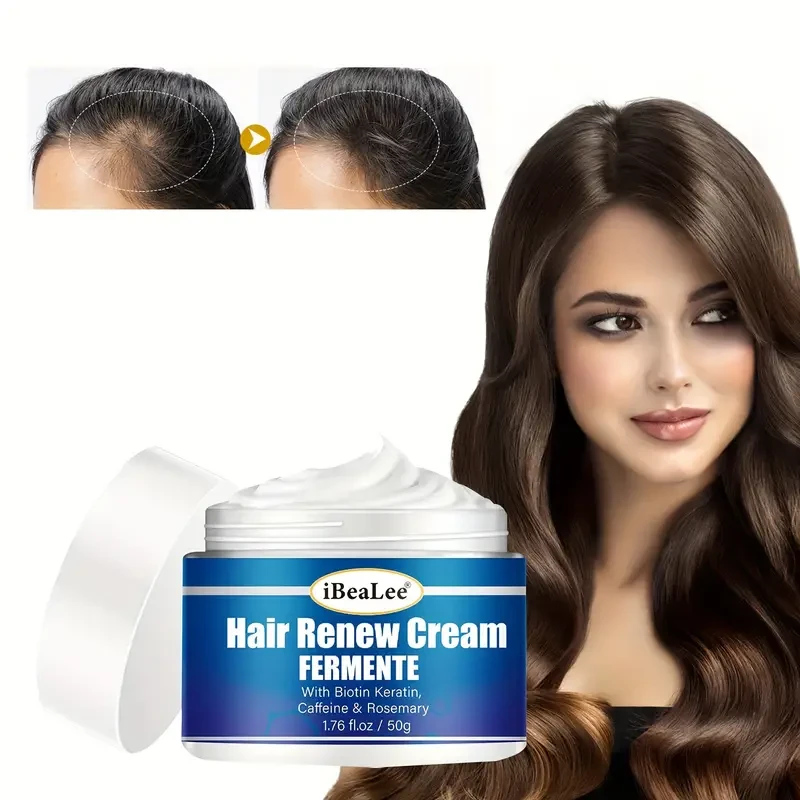 Crema capilar renovadora con biotina y queratina: aceite esencial para el cuidado capilar para mujeres y hombres. Penetra desde la raíz hasta las puntas para un cabello saludable.