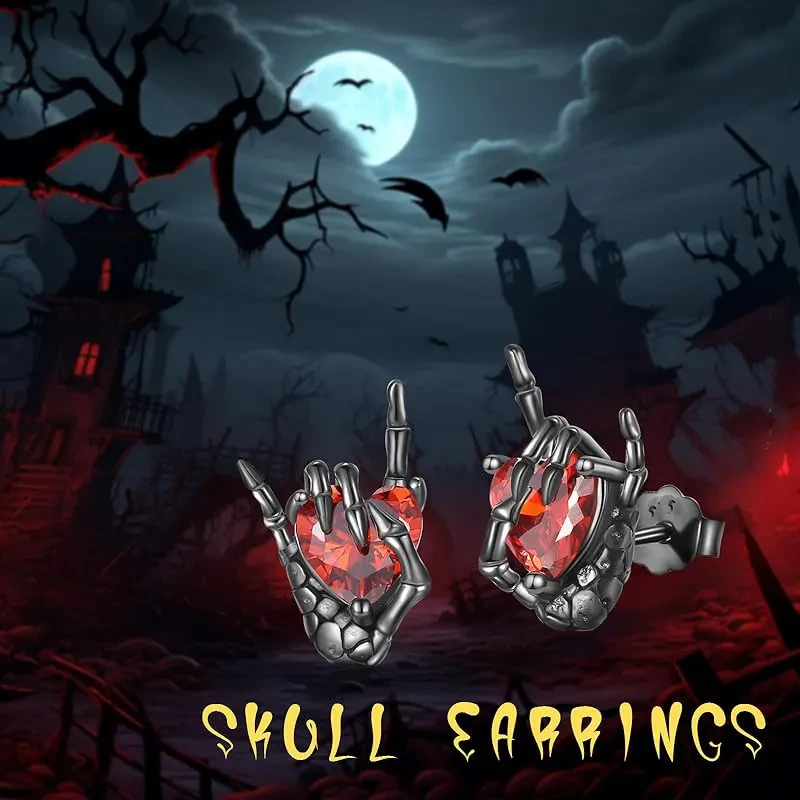 Pendiente de botón con forma de corazón de diamantes