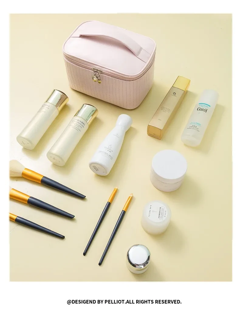 Bolsa de cosméticos portátil de viaje para mujer