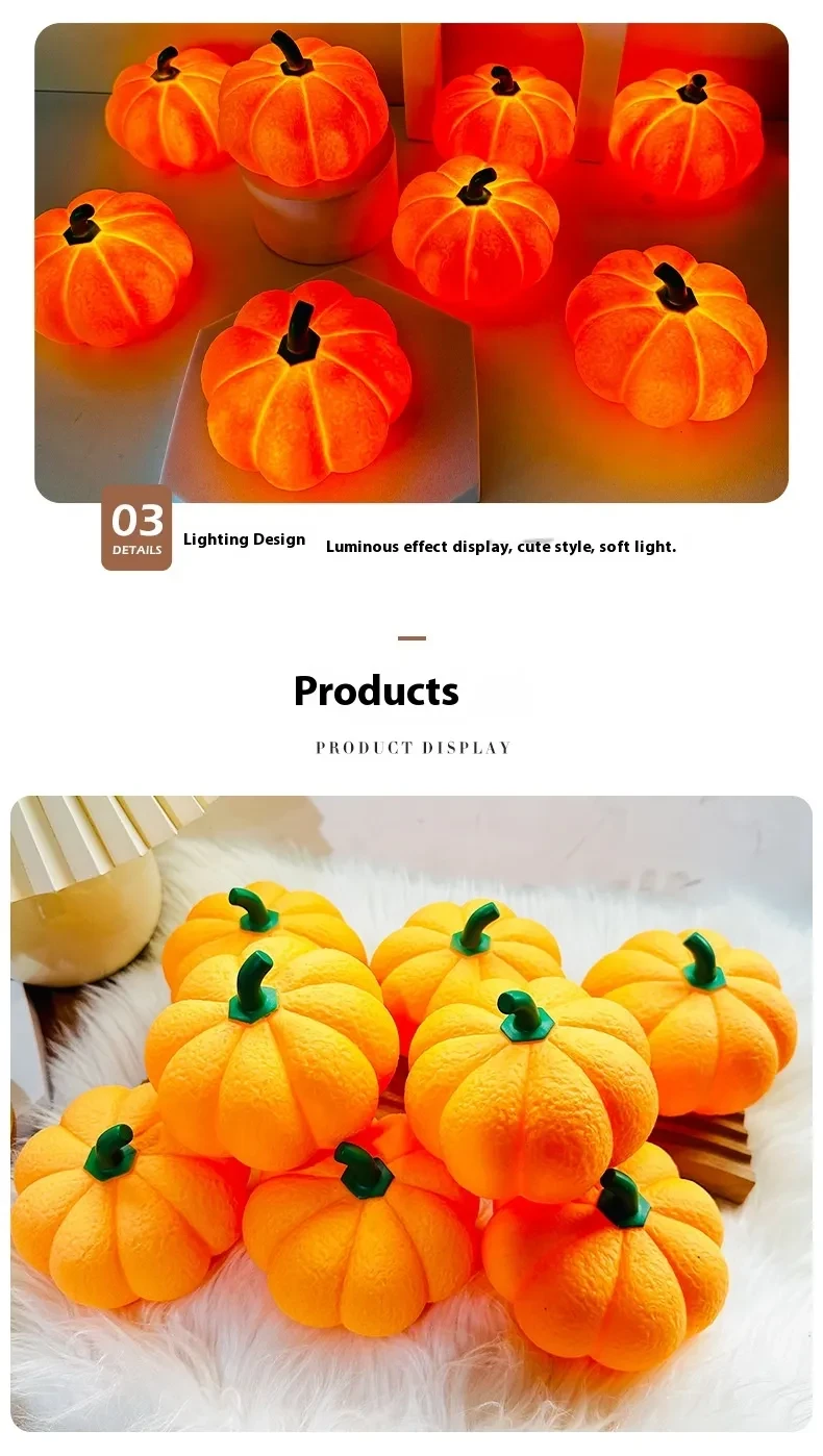 Lámpara de noche decorativa de calabaza de Halloween para dormitorio