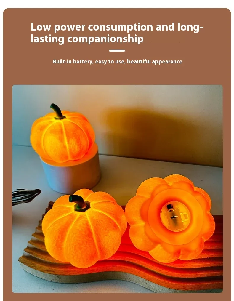 Lámpara de noche decorativa de calabaza de Halloween para dormitorio