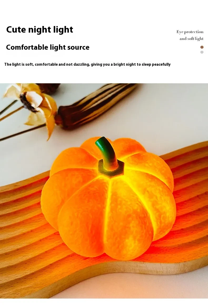 Lámpara de noche decorativa de calabaza de Halloween para dormitorio