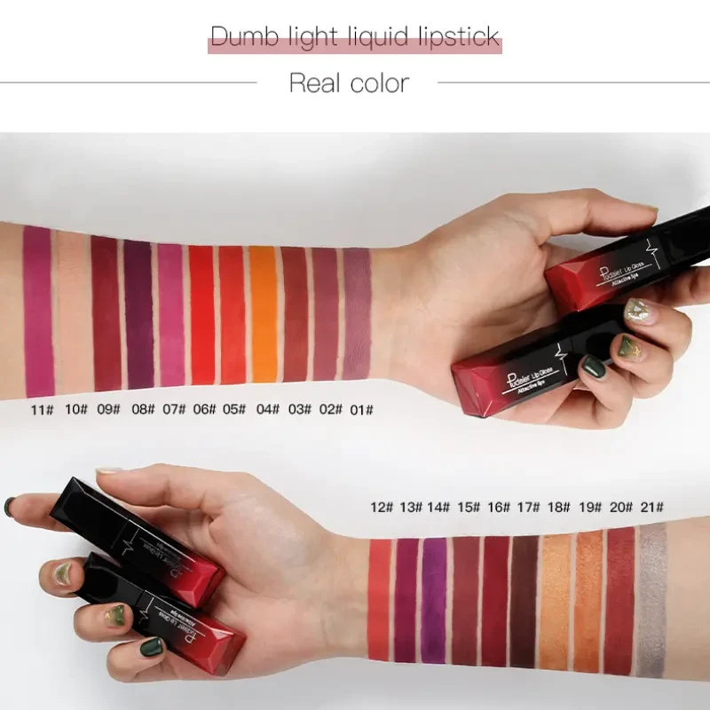Lápiz labial líquido mate de larga duración de 17 colores