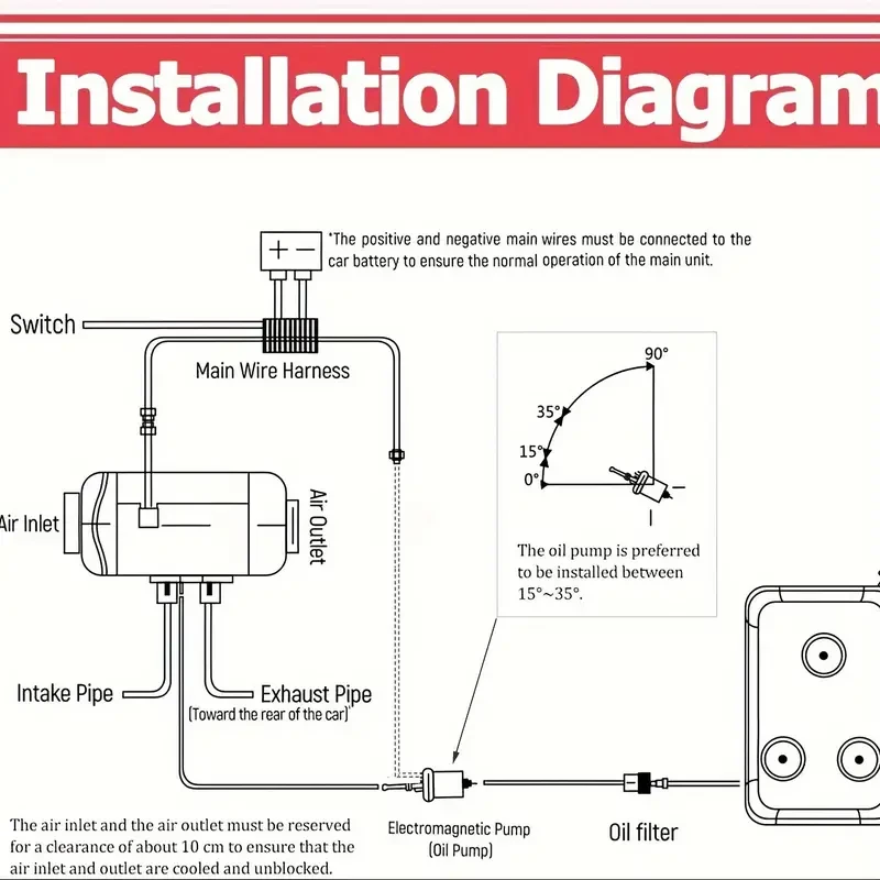 Calentador de aire diésel de 12 V y 2 kW con tanque, pantalla LCD y termostato con control remoto para caravanas, vehículos recreativos y estacionamientos.
