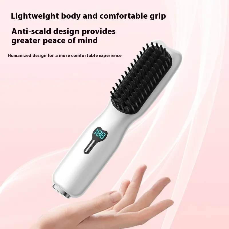 Cepillo alisador de pelo inalámbrico recargable de 220 W