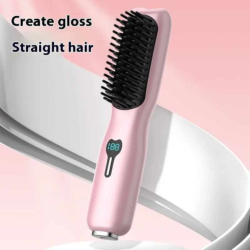 Cepillo alisador de pelo inalámbrico recargable de 220 W