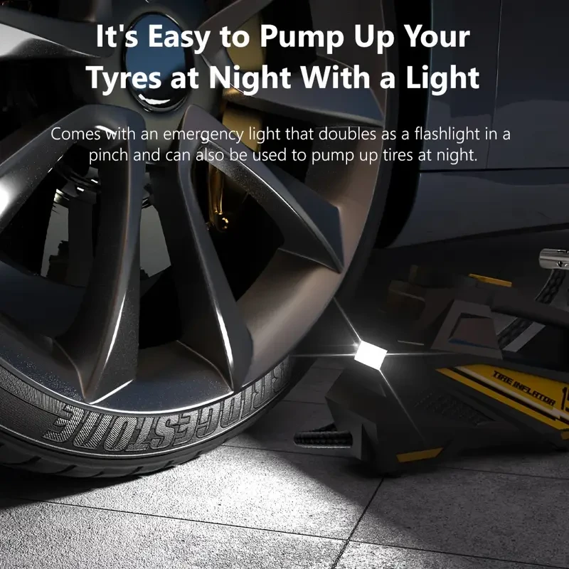 Inflador de neumáticos digital Carsun Pro: bomba compresora de aire portátil de 12 V CC con luz LED, inflado rápido para autos, motocicletas, bicicletas y SUV.