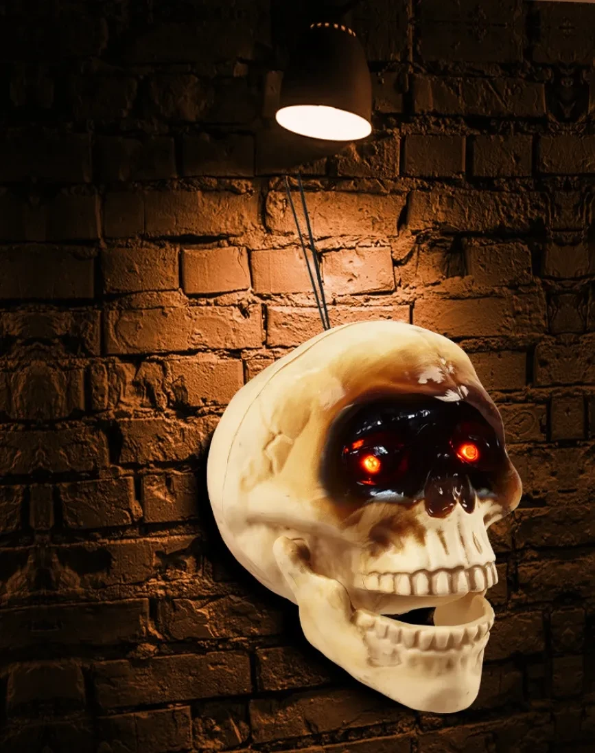 Decoraciones de esqueletos flotantes animados Cabezas de calavera realistas de Halloween