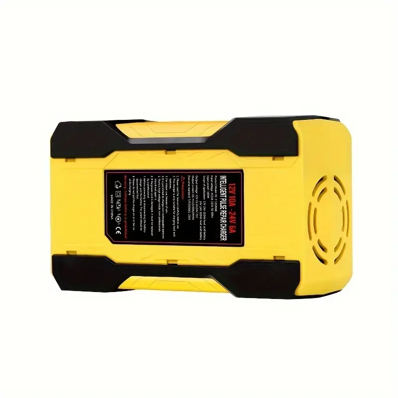 Cargador de batería para coche RJTianye de 10 A: cargador inteligente totalmente automático, cargador de mantenimiento de 12 V/24 V con compensación de temperatura para baterías de plomo-ácido.