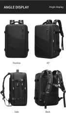 Mochila de viaje de nailon para hombre, ligera y de gran capacidad para ordenador.