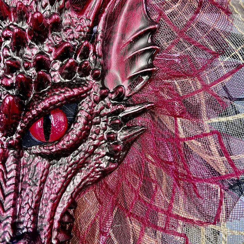 Máscara de dragón de cara completa para Halloween, guirnalda, decoración para fiestas