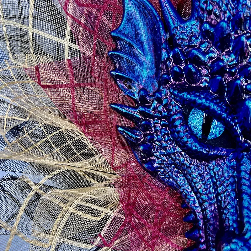 Máscara de dragón de cara completa para Halloween, guirnalda, decoración para fiestas