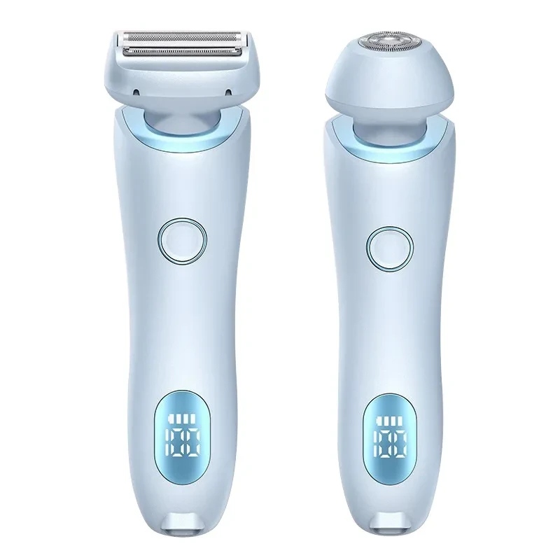 Depiladora 2 en 1 recargable por USB para mujer, afeitadora corporal, para rostro, piernas, axilas, bikini, manos, vello púbico.
